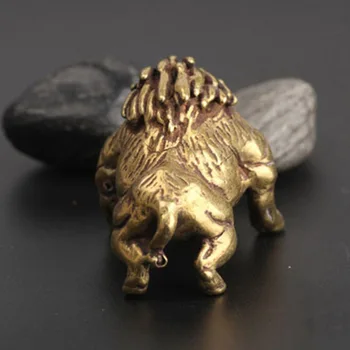 

Retro Brass Crafts Wild Boar Figurine Ornament Animal Statue Home Desk Decor