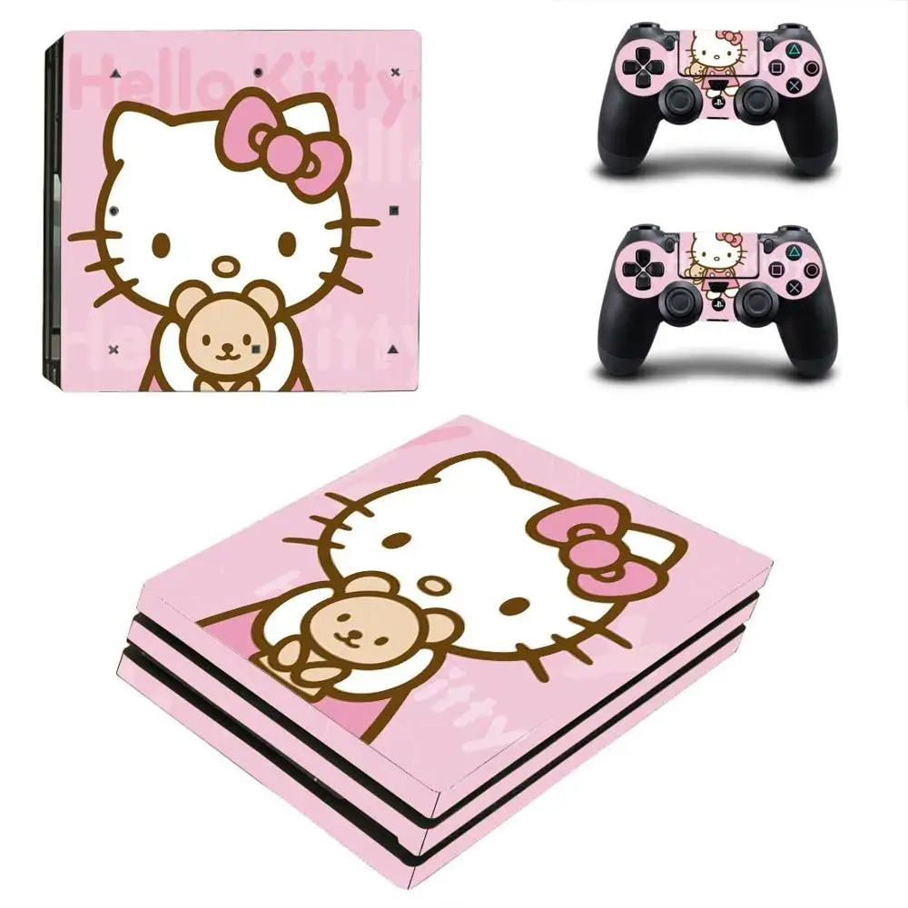 YSP4P-1012 PS4 Pro hello kitty наклейка s PS 4 Play station 4 Pro виниловые наклейки для playstation 4 Pro консоль и контроллер - Цвет: YSP4P-1012