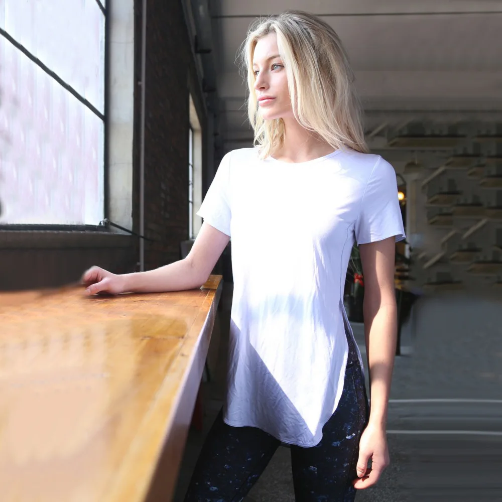 Женские футболки для йоги с открытой вилкой, летние тонкие рубашки для бега, тренировки в тренажерном зале, фитнес-одежда, быстросохнущая Женская Спортивная безрукавка, спортивная одежда