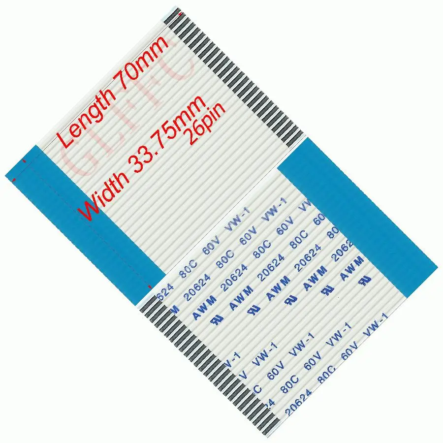 26pin 1 25 шаг 70 мм-5500 мм B-Тип Гибкий плоский кабель FFC awm 20624 ROHS для TTL LCD DVD Компьютера |