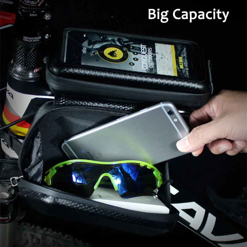 Najtaniej WILD MAN torba na rower przeciwdeszczowy rama przednia górna rura torba rowerowa 6.2 Cal futerał na telefon z ekranem dotykowym akcesoria do toreb rowerowych