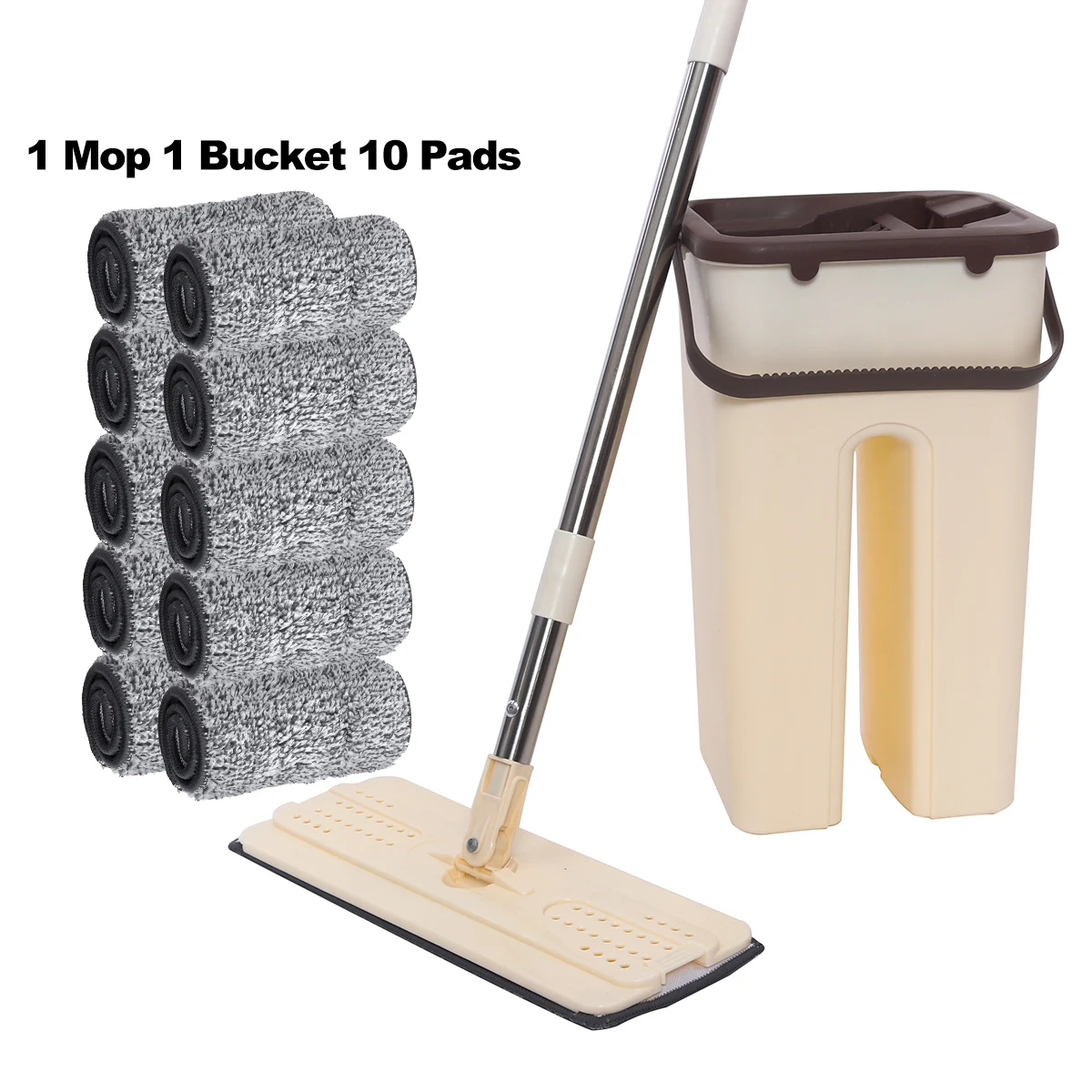 1Mop 1Bucket 10 Pad Обувь на плоской подошве резиновые швабра с ведром из занимает руки отжимная машина для уборки полов швабры Мокрый Сухой Применение Ленивый Самостоятельная очистная швабра с 2/4/6/8 тормозные колодки - Цвет: 1Mop 1Bucket 10 Pad