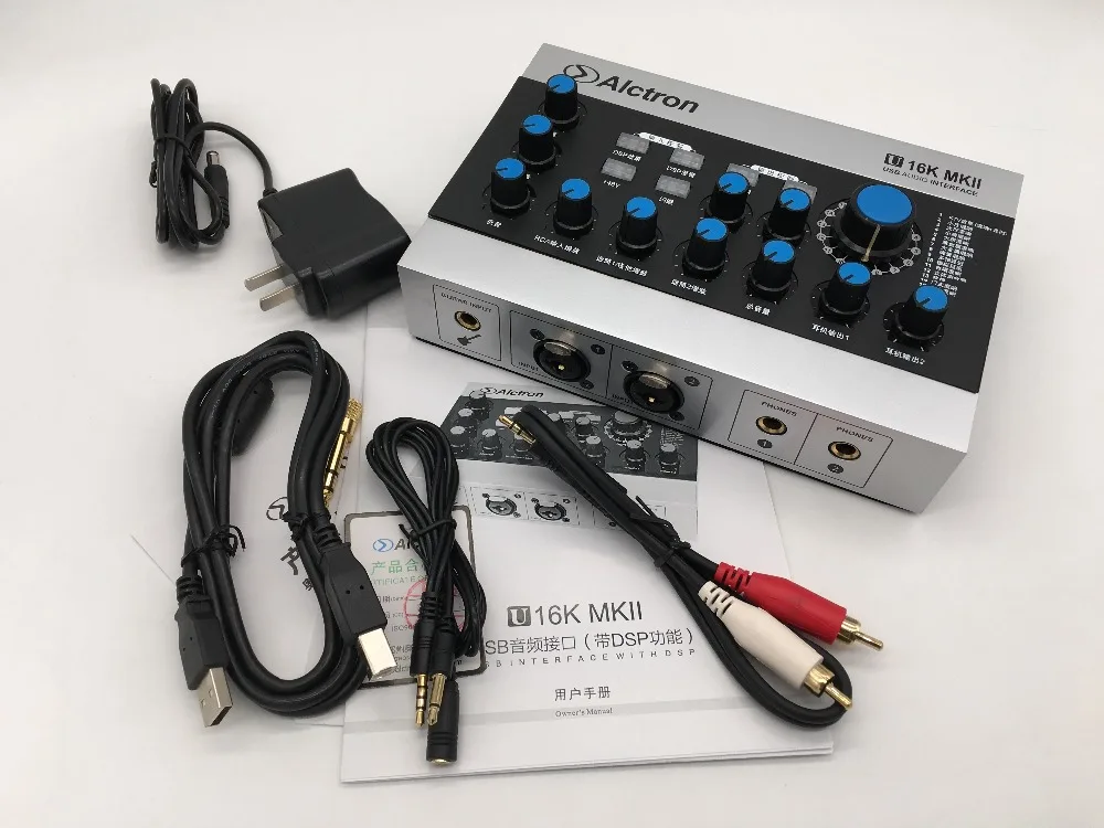 Alctron U16K MKII USB аудио интерфейс звуковая карта полнофункциональный USB аудио интерфейс профессиональный для записи