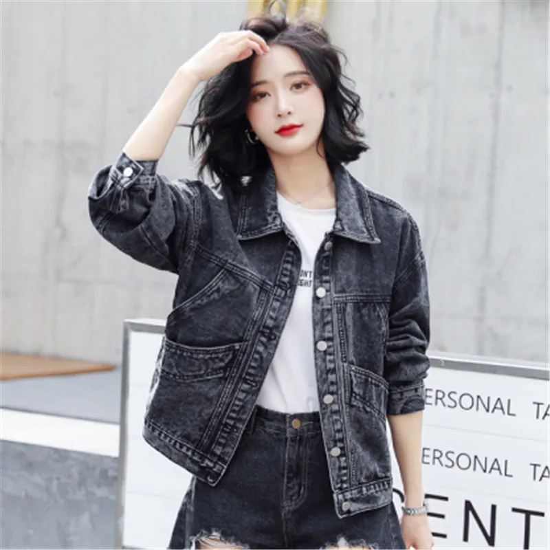 dark denim jacket outfit womens