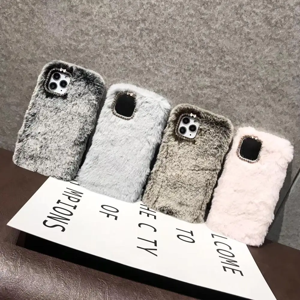 

For iPhone 11 Case Soft Warm Fur Case Cover for iPhone 5s 6 7 8 X XS XSMAX 11 Pro ProMax 6P 7P 8P Soft TPU Silicone Cases Coque