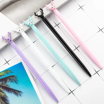 

1pcs Kawaii Ball Pens Metal Multi-color Ballpen Cute Elk Ballpoint Pens Student Pens For School Stationery Office Supplies 1.0mm