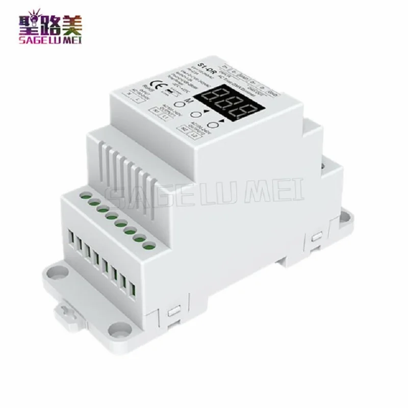 AC110V-220V S1-DR DIN rail 2-канальный 2CH AC Triac DMX диммер двухканальный выход кремниевый DMX512