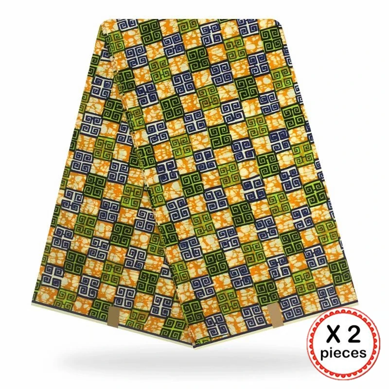 Африканская ткань с восковым принтом, хлопковая ткань для шитья, Анкара, африканская ткань, 12 ярдов, Нигерия, Гана, свадебная одежда, платье 91729