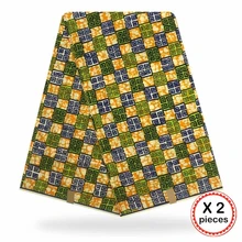 Африканская ткань с восковым принтом, хлопковая ткань для шитья, Анкара, африканская ткань, 12 ярдов, Нигерия, Гана, свадебная одежда, платье 91729