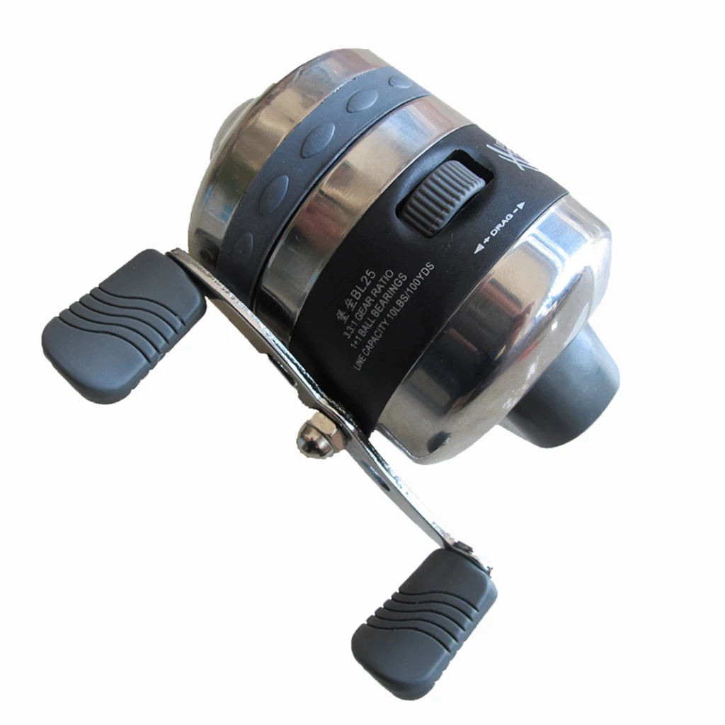 Stainless Steel Spincast Fishing Reel Saltwater Closed Face Under-spin Reel 3.1:1 1+1BB
