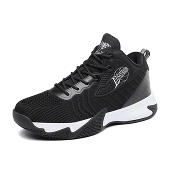 

2019 New Arrival Men's High Top Cushioning Basketball Shoes Lace Up Shockproof Sneakers Breathable Athletic Outdoor Sport Shoes
