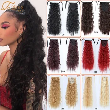

TALANG Kinky Straight Synthetic Ponytail Extensions Clip-in Pony Tail Natural Hair Extension Heat Resistant Hair Pieces