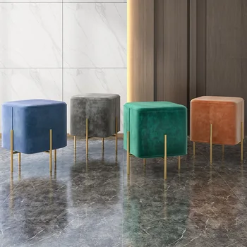 

Nordic shoes changing stool living room cloth sofa home stool bed end creative short stool bedroom solid wood dressing stool