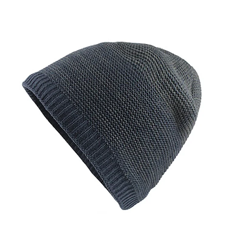 Вязаный набор шапки и шарфа зимний Gorros ребристый Повседневный дышащий капот открытый стрейч толстый шейный платок Осенняя шапочка-бини - Цвет: Navy Blue Hat