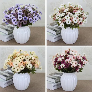 

10Pcs Fake Daisy (6stmes/bunch) 12.99" Length Simulation Autumn Chrysanthemum for Wedding Home Decorative Artificial Flowers