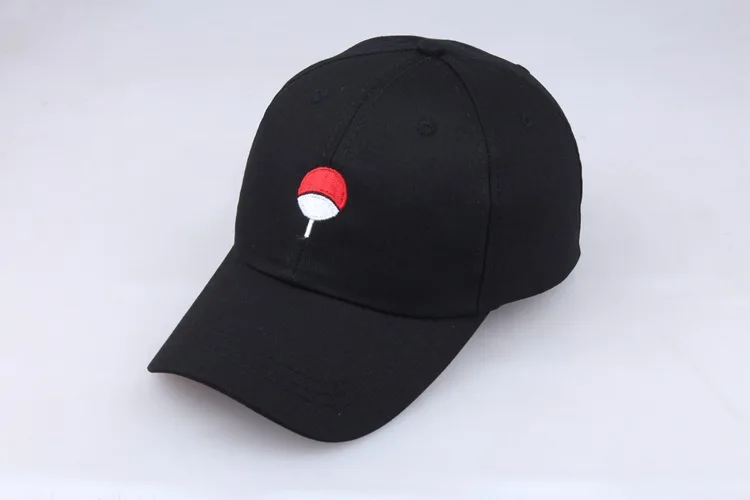 Японская аниме Наруто папа шляпа семья Uchiha логотип вышивка бейсболка черная бейсболка хип хоп для женщин Мужская бейсболка