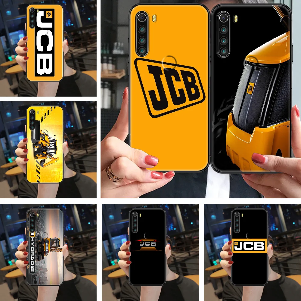 Jcb Экскаватор чехол для телефона Xiaomi Redmi Примечание 4X 6A 7 7A 8 8T 9 9A 9S 10 K30 Pro Ultra черный