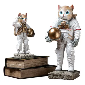 

Modern Space Cat Astronaut Crafts Model Resin Ornaments Home Decoration Living Room TV Cabinet Decoration Figurines Kids Toys