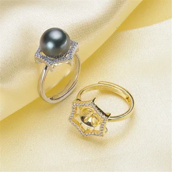 

Fashion Pearl Ring Mountings, Ring Findings, Adjustable Ring Jewelry Parts Fittings Charm Accessories Silver Jewellery