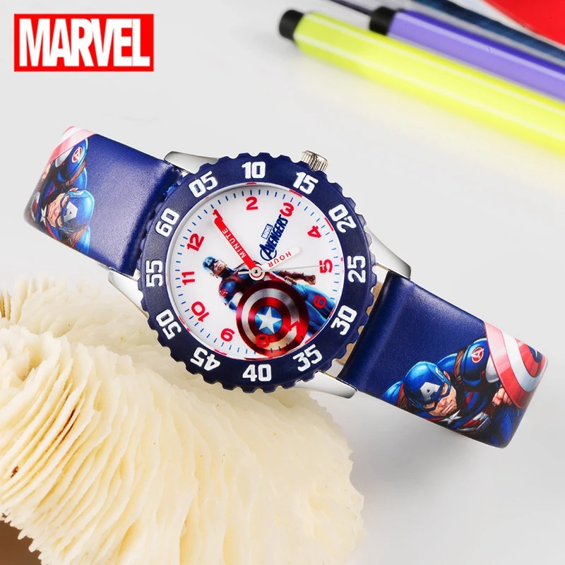 Marvel Мстители Капитан Америка Железный человек Дети синий красный PU ремешок