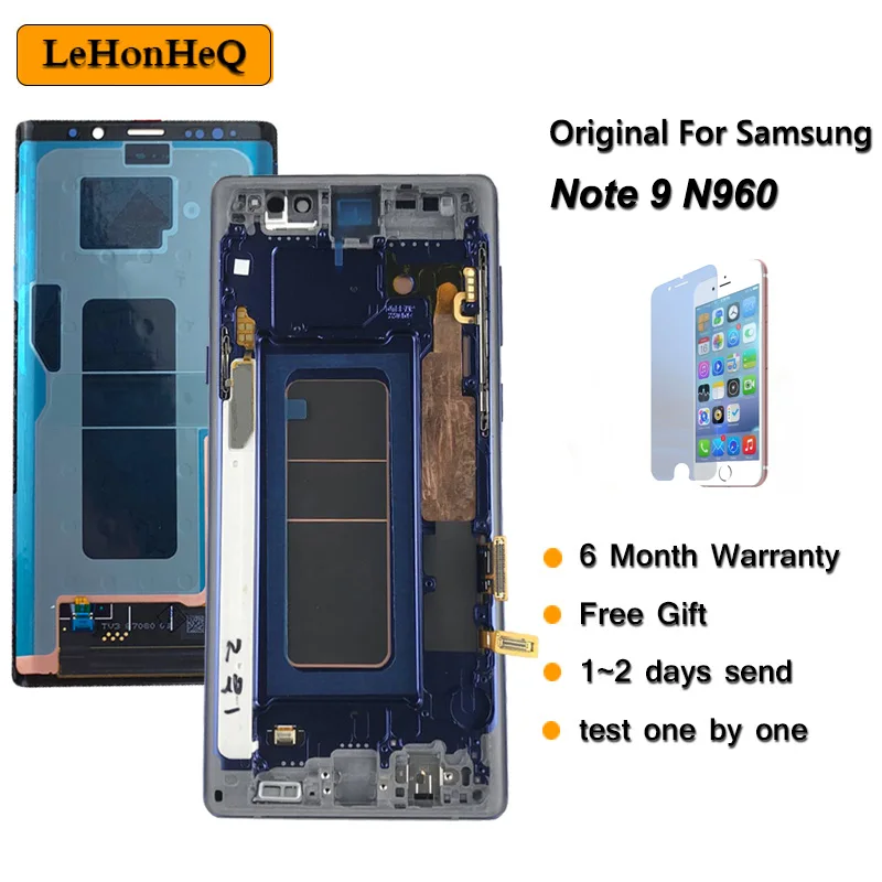 100% Новый оригинальный 6 4 ''ЖК-дисплей с рамкой для Samsung galaxy Note 9 Note9 N960 N960F N960D