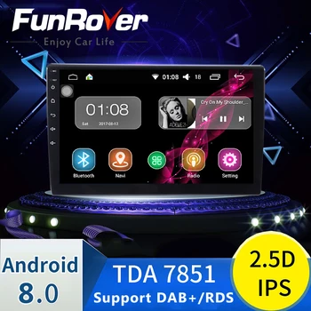 

Funrover Android 8.0 Universal 9" Car Multimedia Player GPS Navigation Bluetooth wifi Audio Video 2 din Car Radio Stereo no dvd
