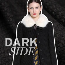 Осень и Зима плотная теплая шерстяная ткань сплошной цвет шерстяная тканая ткань черное пальто Ткань Высокое качество модная ткань скудная