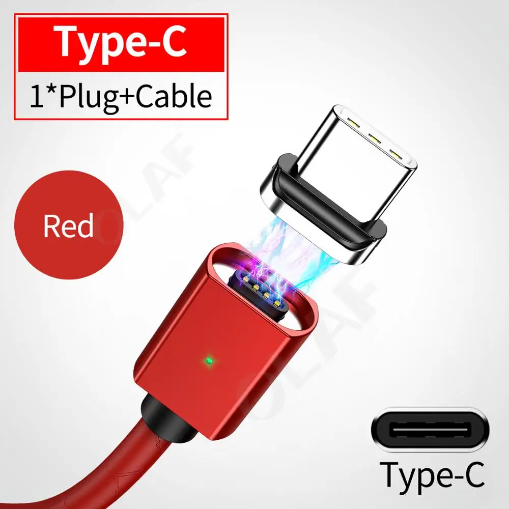 Магнитный зарядный кабель Олаф для быстрой зарядки Micro usb type-C, кабель для iPhone, samsung, Xiaomi, huawei, Магнитный провод usb для мобильного телефона - Цвет: Type C  - Red