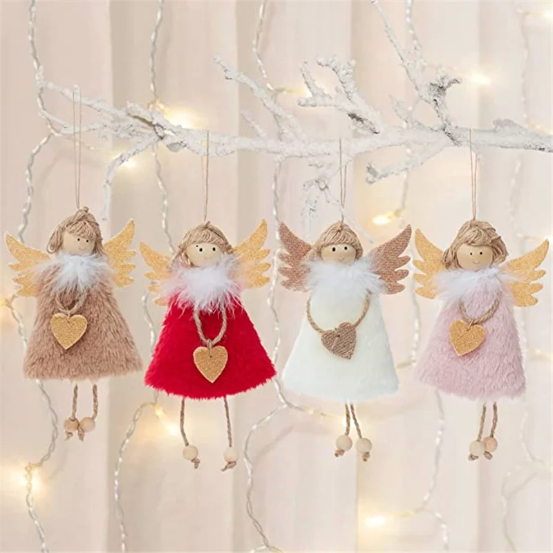 

1PC Christmas Angel Doll Pendant Elf Doll Christmas Tree Hanging Pendant Christmas New Year Gifts Home Decor 2022 Navidad