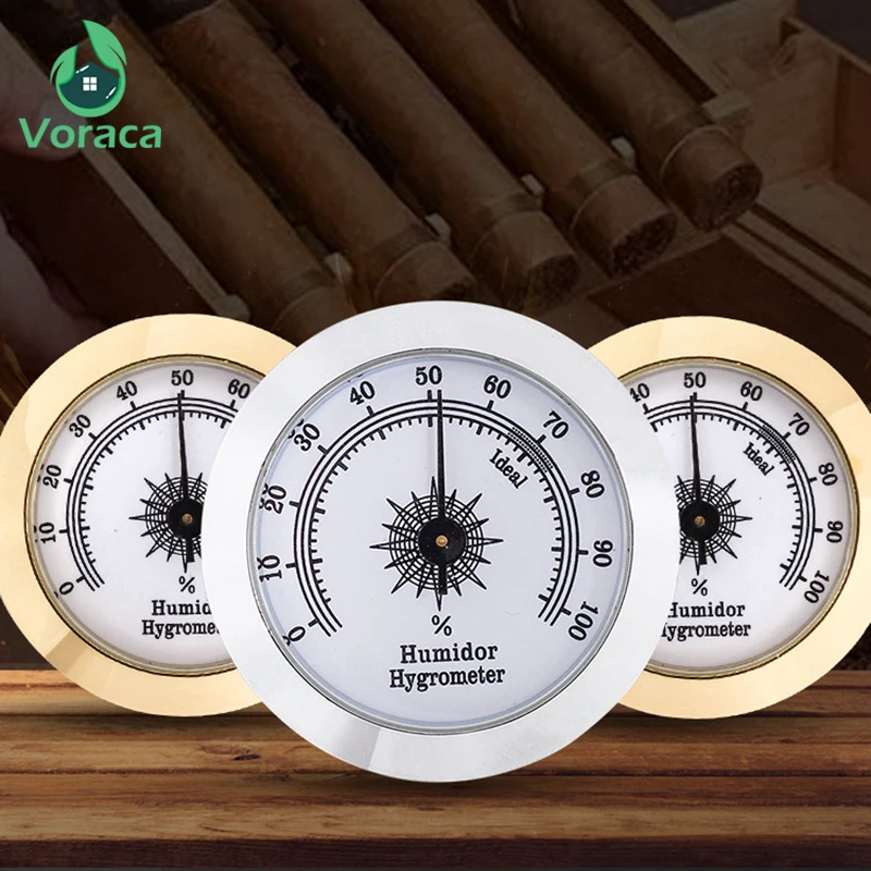 49mm Round Cigar Hygrometer High Precision Adjustable Cigar Case