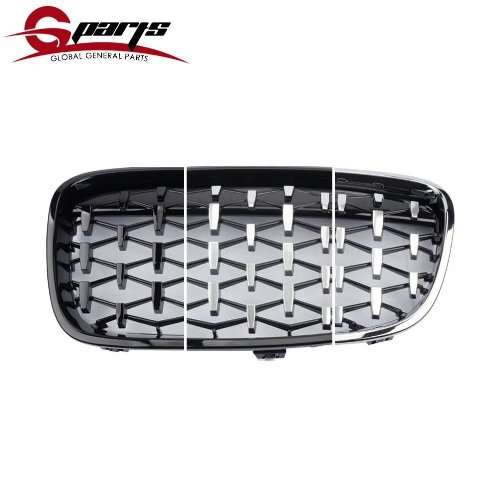 One Pair Diamond Grill Auto Front Bumper Grille Overlay Kidney Replacement Grilles For BMW 1 Series F20 116i 118i 2012 2013 2014 |
