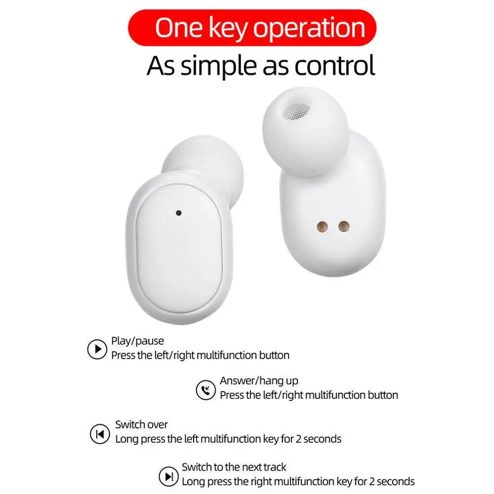 Wireless 5 0 Bluetooth Headsets Binaural In Ear Headphones Surround Sound Waterproof Double Eared Earbuds
