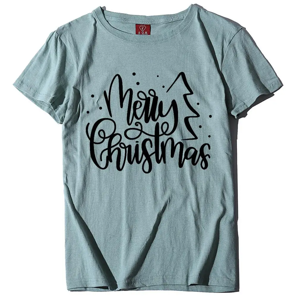 16 Рождественская женская футболка Kawaii Merry Christmas с принтом, Повседневная футболка, свободные футболки, хлопок, футболка с круглым вырезом размера плюс - Цвет: 16