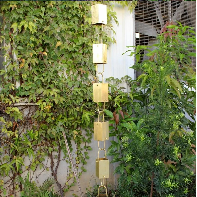 2.4m Water Diversion Chain Rain Bell Temple Eaves Drainage Chain Homestay Villa Japanese Courtyard Garden Copper Rain Guide Chai