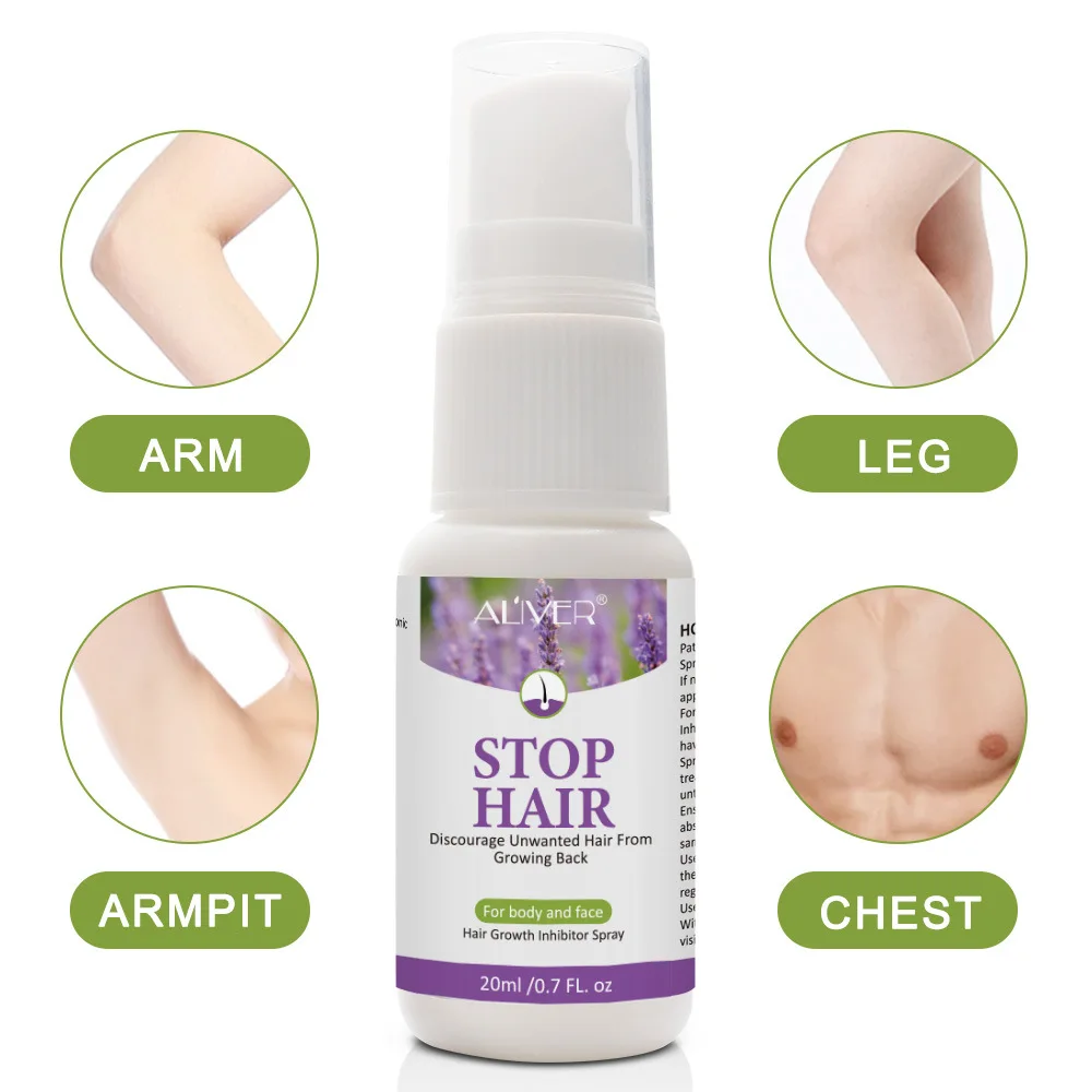 H11d5e298026d4d49b2b4b355a8f08d05n 20ml Lavender Inhibit Hair Spray Gentle Nourish Hair Repair Smooth Body Hair Removal Spray Depilatory Care Products