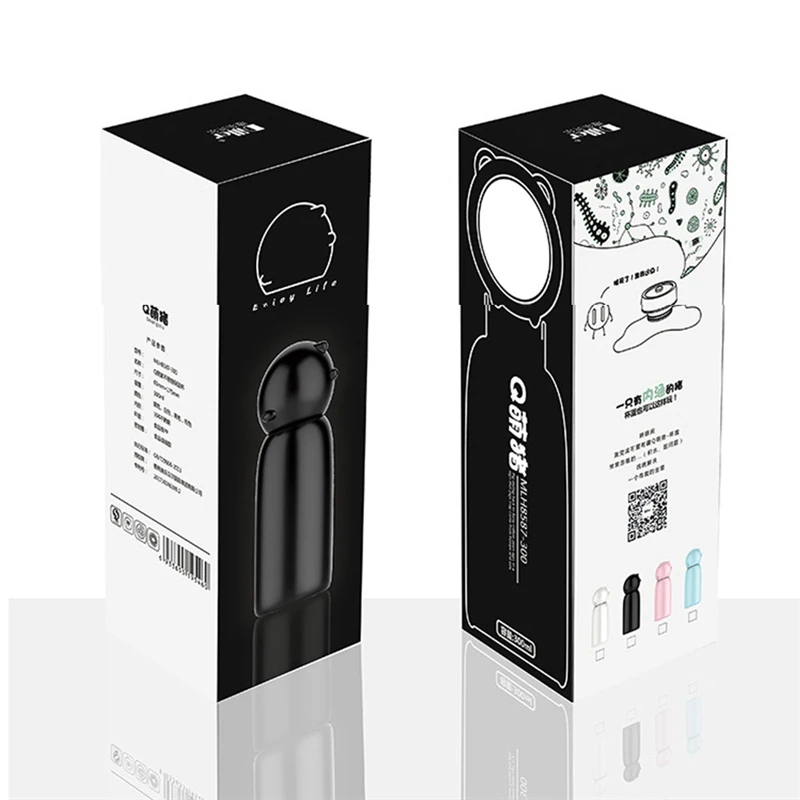 300ml Mini Cute Pig Nose Creative Mascot Vacuum Flask Double 304 Stainless Steel Insulation Cup Girl Cup 3 Color