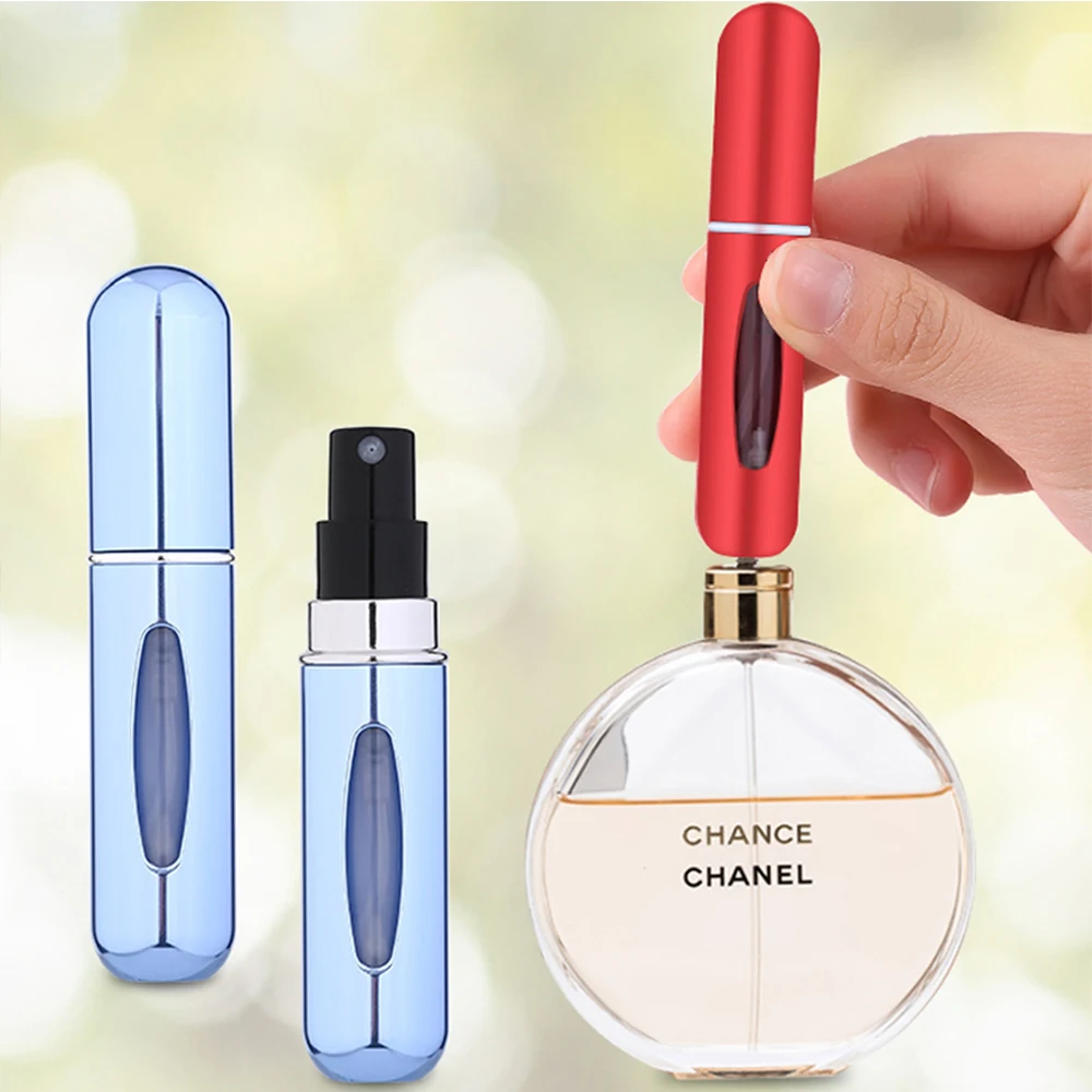 

5ml New material Portable Mini Refillable Perfume Bottle With Spray Scent Pump Empty Cosmetic Containers Spray Atomizer Bottle