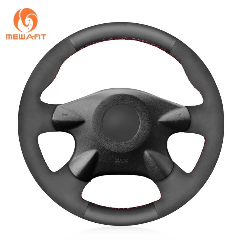 Черный чехол на руль из натуральной кожи для Nissan Almera (N16) X-Trail (T30) Primera Sunny Avenir Renault