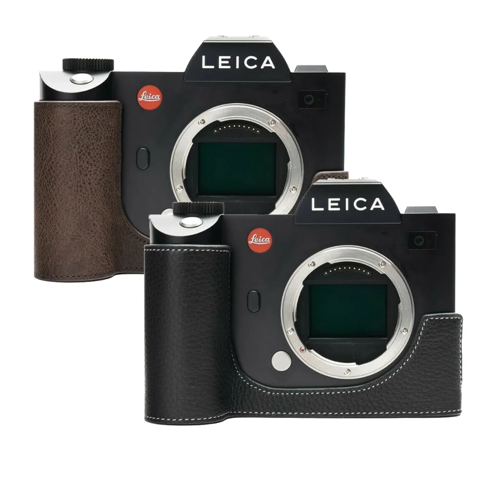 Mezza Copertura Fatta A Mano Della Borsa Della Cassa Della Macchina Fotografica Del Cuoio Genuino Per La Batteria Aperta Di Tipo 601 Sl2 Sl2-S Di Leic