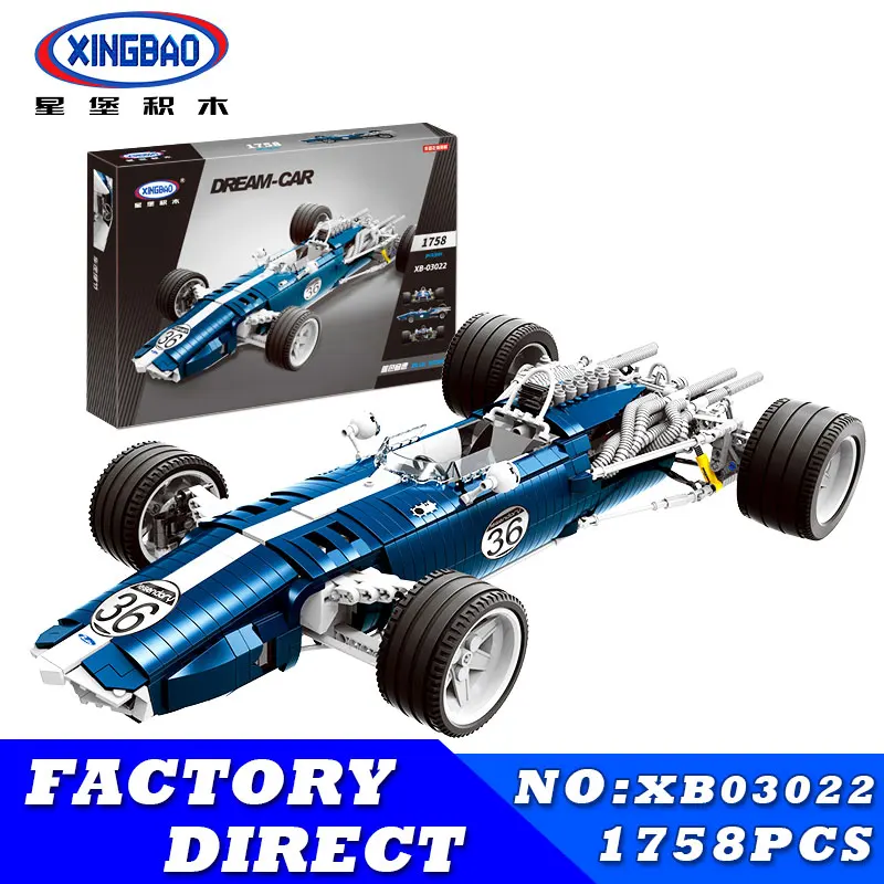 

INGBAO 03022 The Blue Racing Car Set Building Blocks Bricks Model Kit Educational Funny Toys As Gifts For Kids Fit Legoing