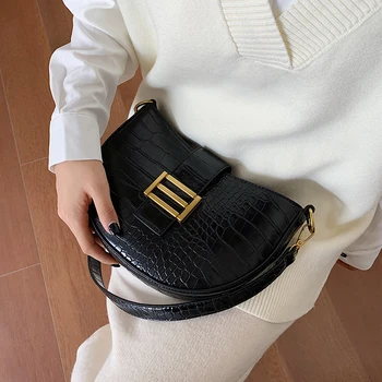 

shoulder bags for women 2020 with crossbody wide strap fashion vintage high quality luxury pu leather korean saddle celular bag