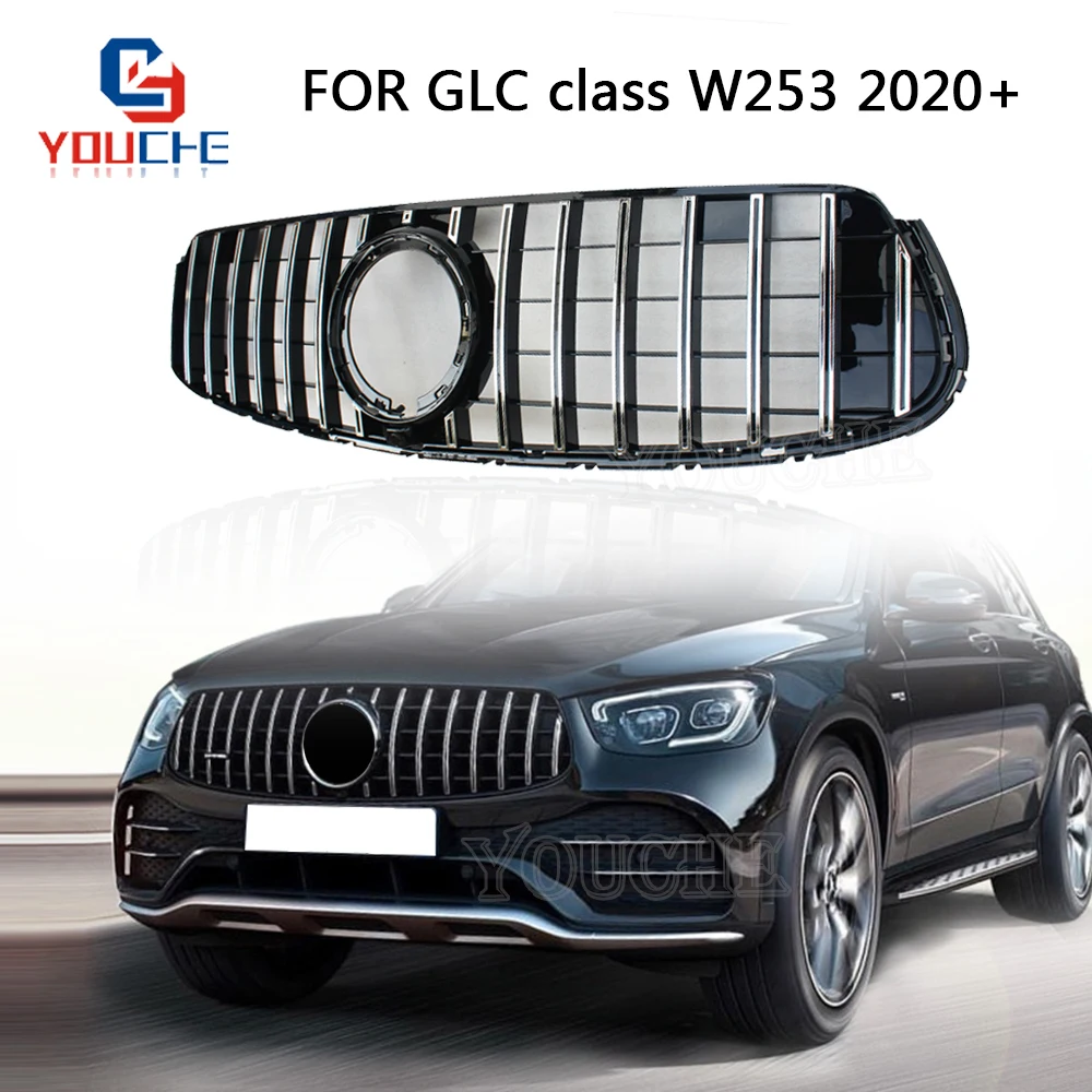 W253 X253 Серебряный гриль GT R Стиль передний бампер решетка для Mercedes GLC 2019 2020 GLC300 GLC350
