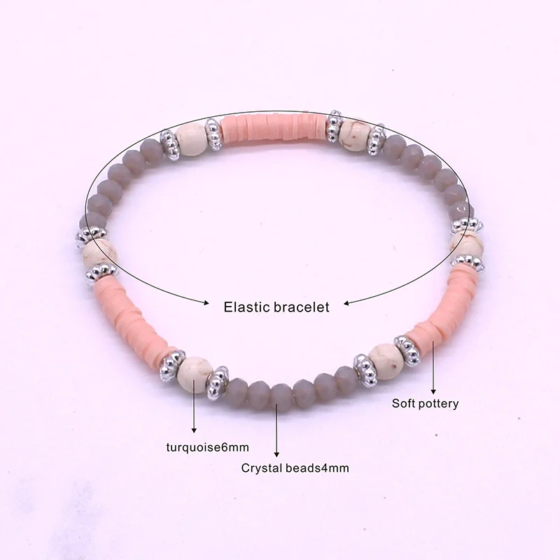 Хрустальный Браслет, модные Хрустальные Бусины, мягкая керамика, натуральный камень, бисерный браслет, Красивые Простые браслеты для женщин, ювелирное изделие