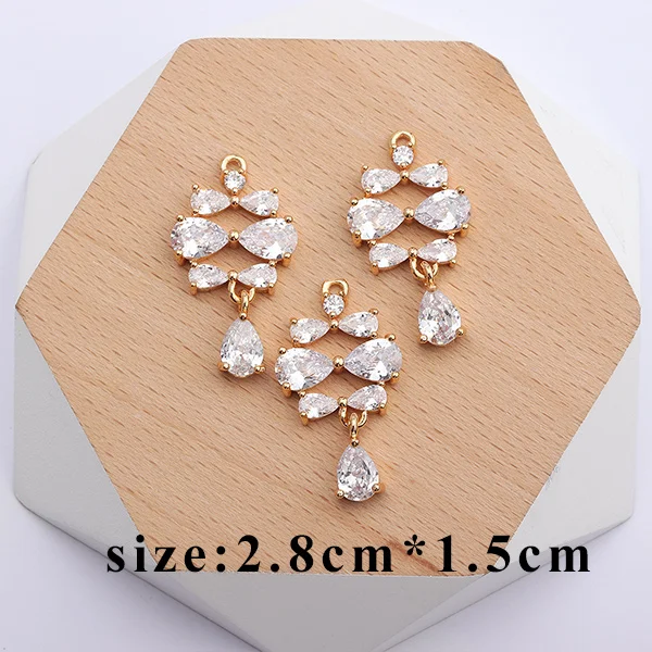 Assoonas M457, Серьги с драгоценными камнями, ювелирные аксессуары, 18k позолоченные, шарм, diy циркон кулон, изготовление ювелирных изделий, diy серьги, 6 шт./лот - Цвет: M45712