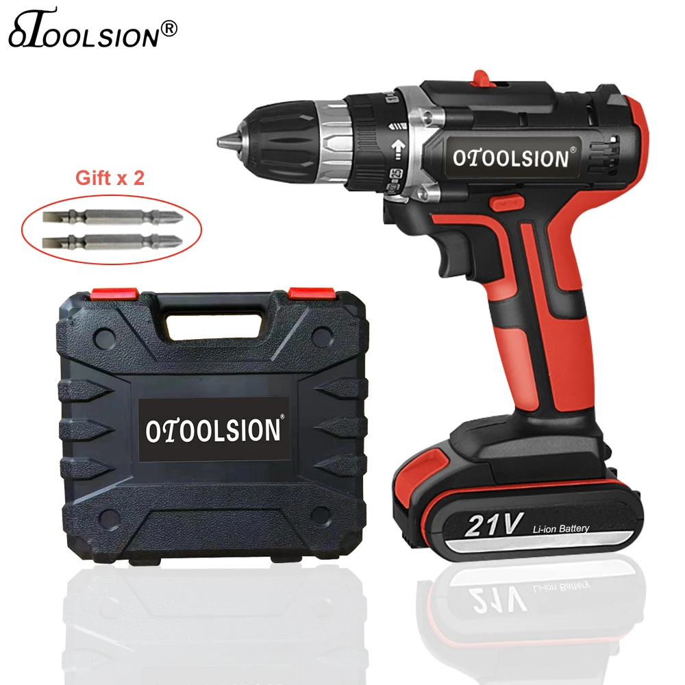 

21V Variable Speed Impact Drill Hand Drill Tool Hammer Drill Screwdriver Impact Drill Cordless For Drill In Steel Wood Ceramic