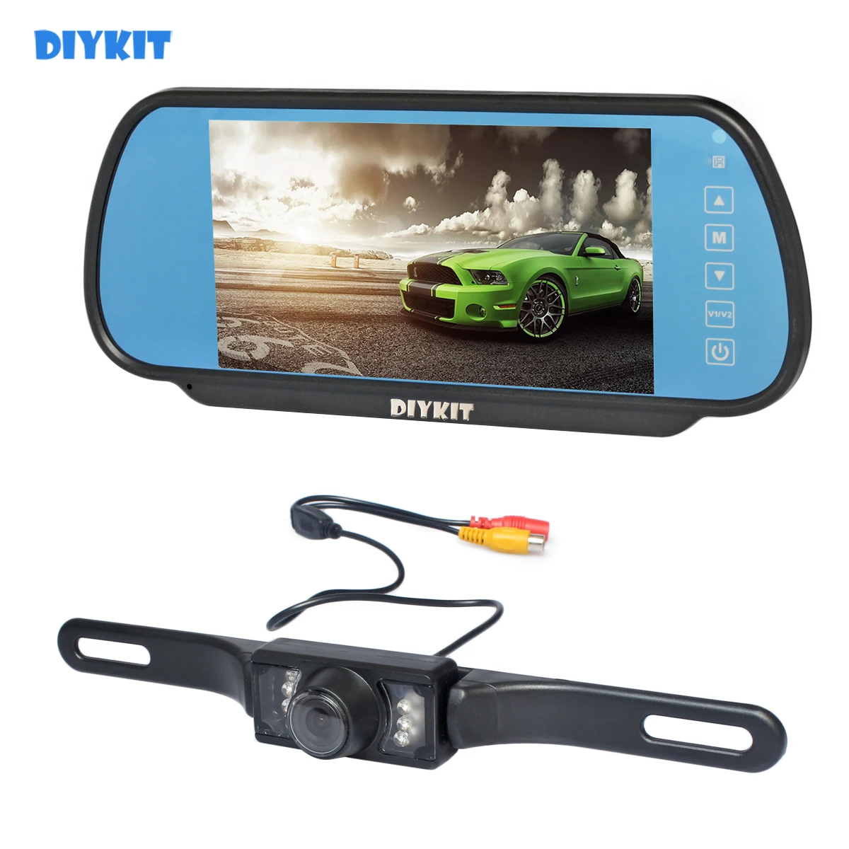 DIYKIT Авто HD парковка Системы ИК Ночное видение зеркало заднего вида автомобиля Камера с 7 дюймов автомобиля зеркало заднего вида монитор