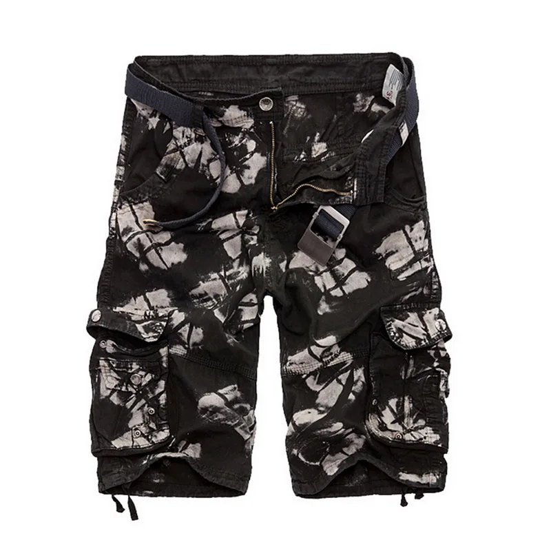 Black Camo Мужские летние грузовые шорты крутые камуфляжные с принтом хлопок Vogue мужские шорты брендовая мужская одежда удобные камуфляжные карго шорты для мужчин - Цвет: Black Camo