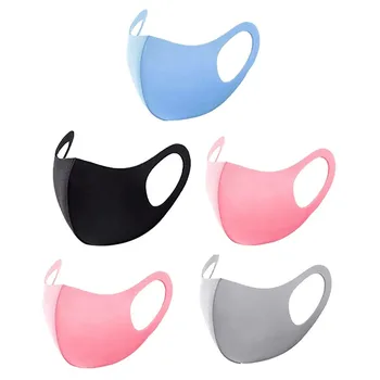 

5pcs Black Mouth Mask Unisex Cotton Face Mask Anime Mask for Cycling Camp Mouth Muffle Face Shield Breathable Masque