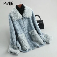 PUDI A59404 женские зимние короткие ботинки из натуральной шерсти пальто с мехом Зимние теплые пальто на молнии женские из натуральной кожи с мехом, куртка, пальто