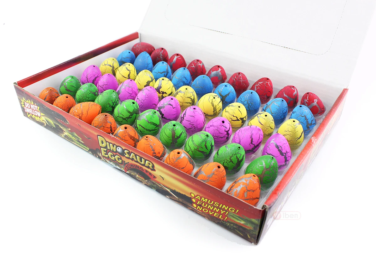 Dinosaur Eggs Toys 60pcs with retail box Magic Water Hatching Inflation Growing Dinosaur Eggs Toy For Children Educational Novelty Gag Toys GYH
